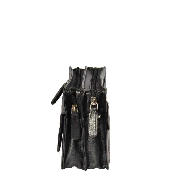 House Of Leather Leather Wrist Clutch Bag Ralf Black
