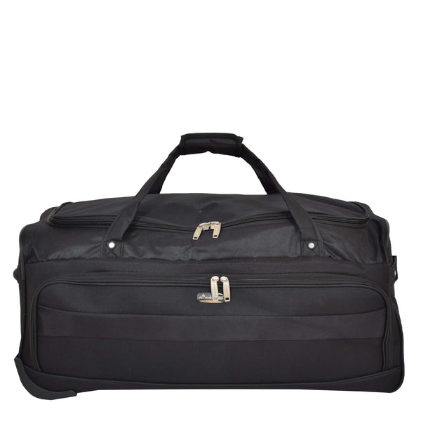 House Of Leather Lightweight Large Size Holdall With Wheels HL472 Black