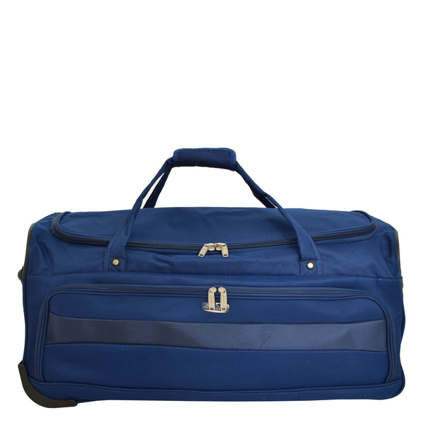 House Of Leather Lightweight Large Size Holdall With Wheels HL472 Blue