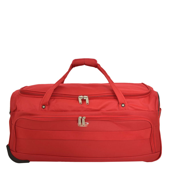 House Of Leather Lightweight Large Size Holdall With Wheels HL472 Red