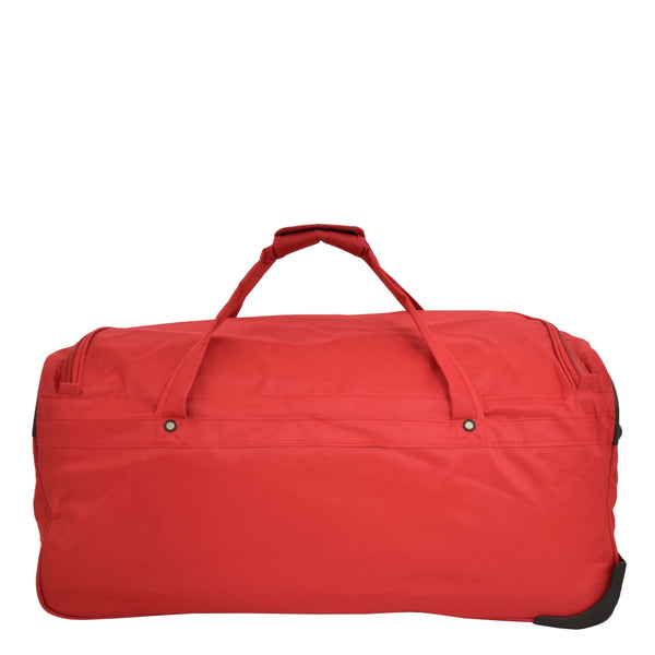 House Of Leather Lightweight Large Size Holdall With Wheels HL472 Red