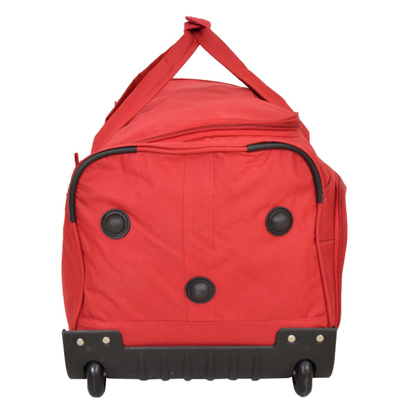 House Of Leather Lightweight Large Size Holdall With Wheels HL472 Red