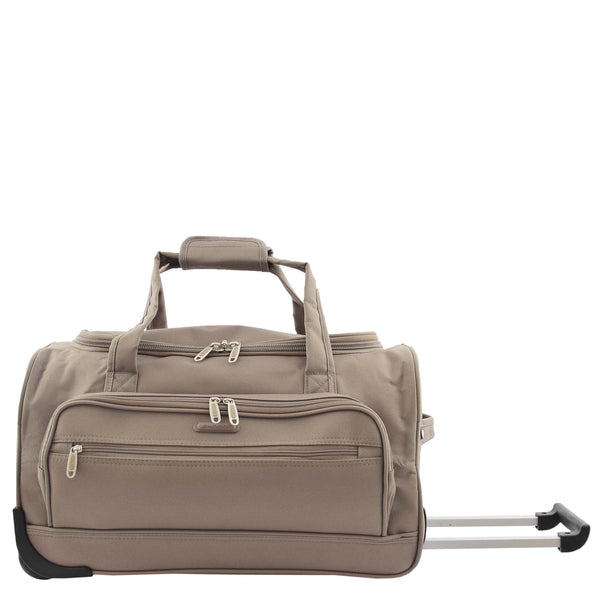 House Of Leather Lightweight Mid Size Holdall With Wheels HL452 Beige