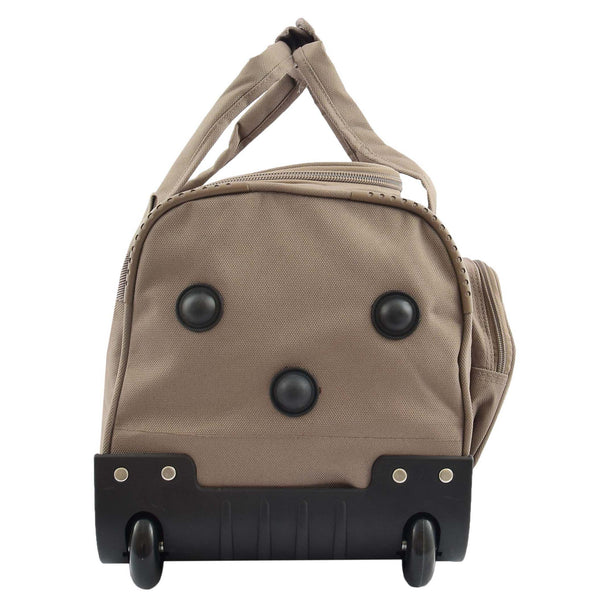 House Of Leather Lightweight Mid Size Holdall With Wheels HL452 Beige