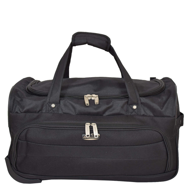 House Of Leather Lightweight Mid Size Holdall With Wheels HL452 Black