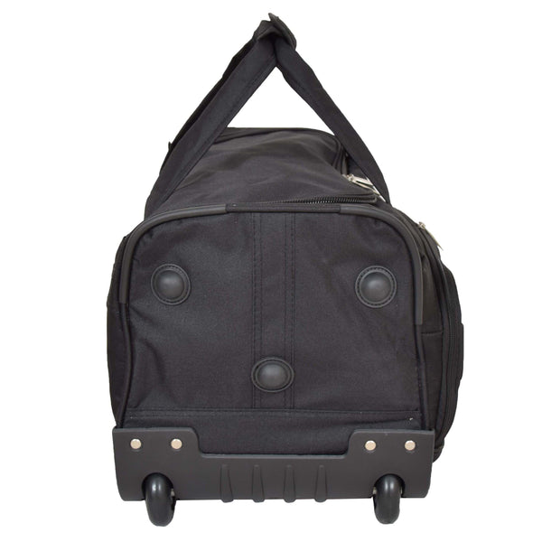 House Of Leather Lightweight Mid Size Holdall With Wheels HL452 Black