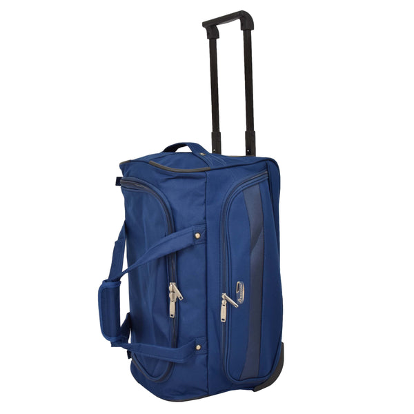 house of leather Lightweight Mid Size Holdall with Wheels HL452 Blue