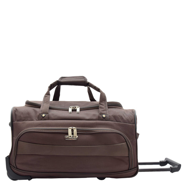 House Of Leather Lightweight Mid Size Holdall With Wheels HL452 Brown