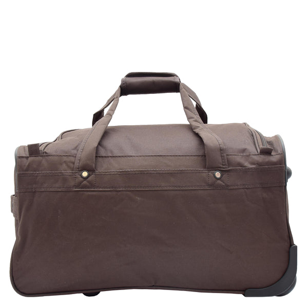 House Of Leather Lightweight Mid Size Holdall With Wheels HL452 Brown