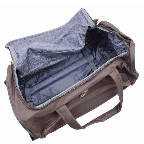 House Of Leather Lightweight Mid Size Holdall With Wheels HL452 Brown