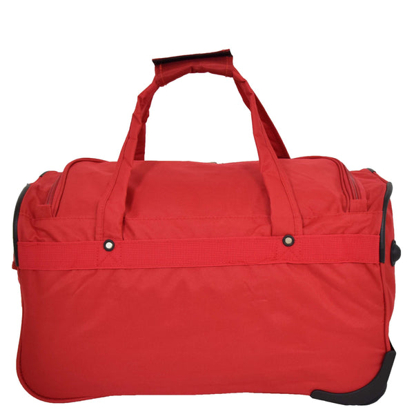 House Of Leather Lightweight Mid Size Holdall With Wheels HL452 Red