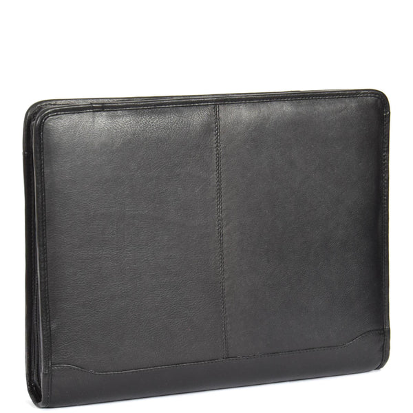House Of Leather Luxury Leather Ring Binder Folio Case Braga Black