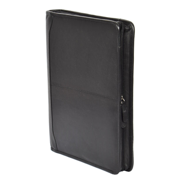House Of Leather Luxury Leather Ring Binder Folio Case Braga Black