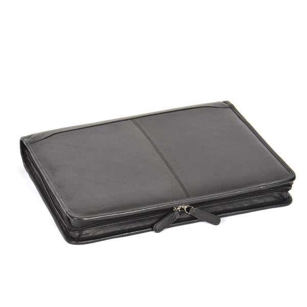 House Of Leather Luxury Leather Ring Binder Folio Case Braga Black