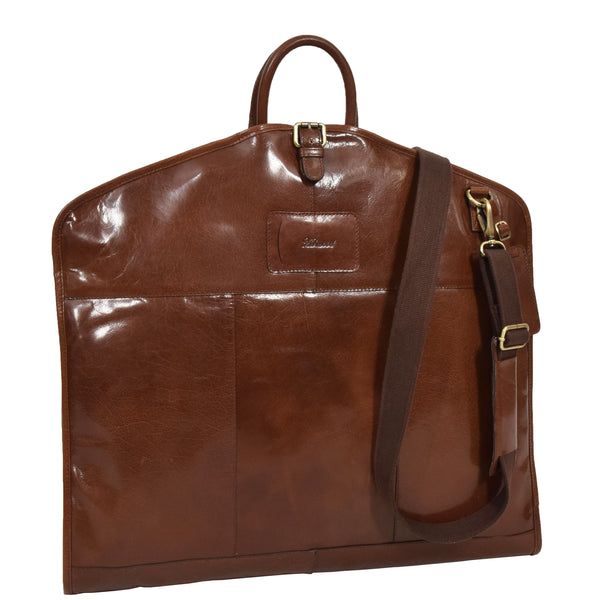 house of leather Luxury Leather Slimline Garment Carrier Keswich Tan