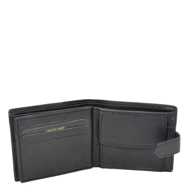 House Of Leather Mens Bifold Leather Notecase Wallet Pablo Black