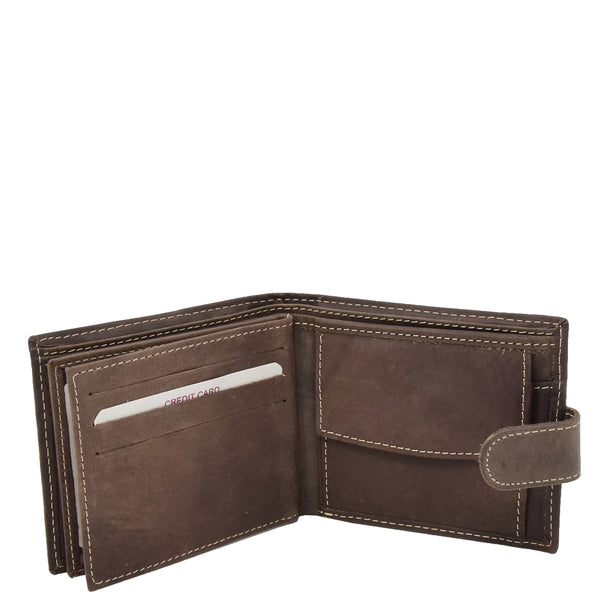 House Of Leather Mens Bifold Leather Notecase Wallet Pablo Brown