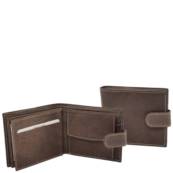 house of leather Mens Bifold Leather Notecase Wallet Pablo Brown