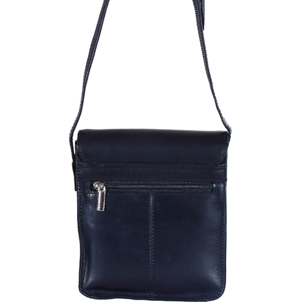 House Of Leather Mens Casual Real Leather Cross Body Organiser Bag Naples Black