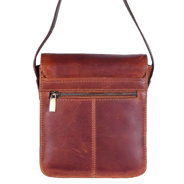 House Of Leather Mens Casual Real Leather Cross Body Organiser Bag Naples Tan