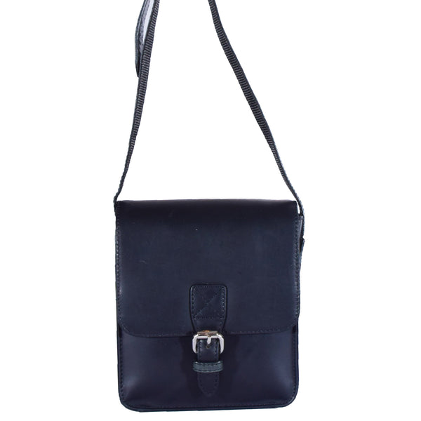 House Of Leather Mens Casual Real Leather Cross Body Organiser Bag Naples Black