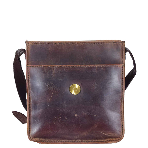 House Of Leather Mens Casual Real Leather Cross Body Organiser Bag Naples Brown