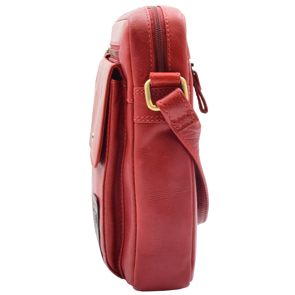 House Of Leather Mens Everyday Casual Leather Cross Body Travel Organiser Bag Vila Rica Bordeaux