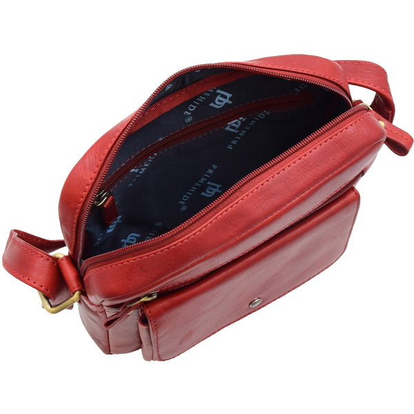 House Of Leather Mens Everyday Casual Leather Cross Body Travel Organiser Bag Vila Rica Bordeaux