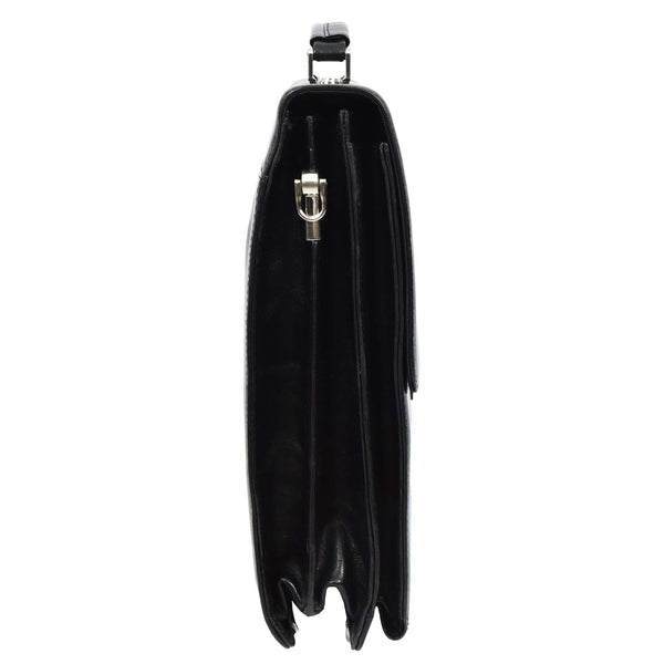 House Of Leather Mens Genuine Leather Briefcase Large Size Organiser Messenger Bag Erbil Black