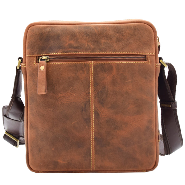 House Of Leather Mens Hunter Crossbody Bag Organiser Genuine Leather Multi Pockets São Paulo Tan