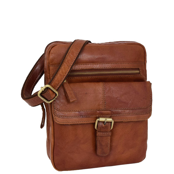 house of leather Mens Leather Cross Body Classic Flight Bag Ashton Tan house of leather Mens Leather Cross Body Classic Flight Bag Ashton Tan