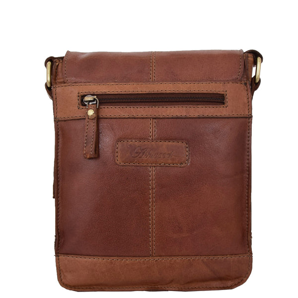 House Of Leather Mens Leather Cross Body Flight Bag Oldenburg Tan
