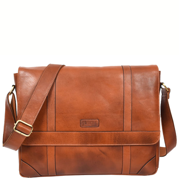 house of leather Mens Leather Cross Body Messenger Bag Classic Monza Tan house of leather Mens Leather Cross Body Messenger Bag Classic Monza Tan