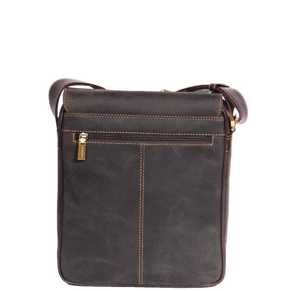 House Of Leather Mens Leather Cross Body Shoulder Bag HOL11 Brown