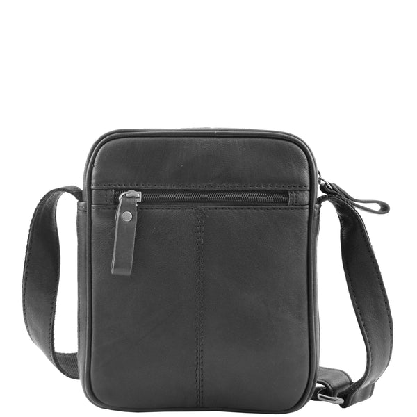 House Of Leather Mens Leather Cross Body Small Flight Bag Parkham Black