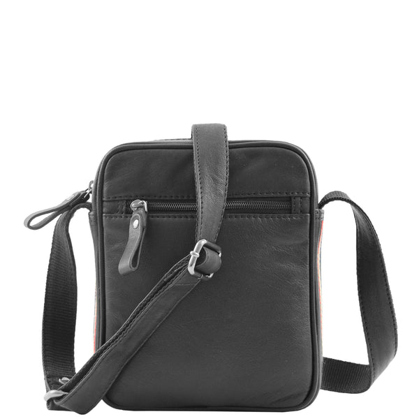 House Of Leather Mens Leather Cross Body Small Flight Bag Parkham Black