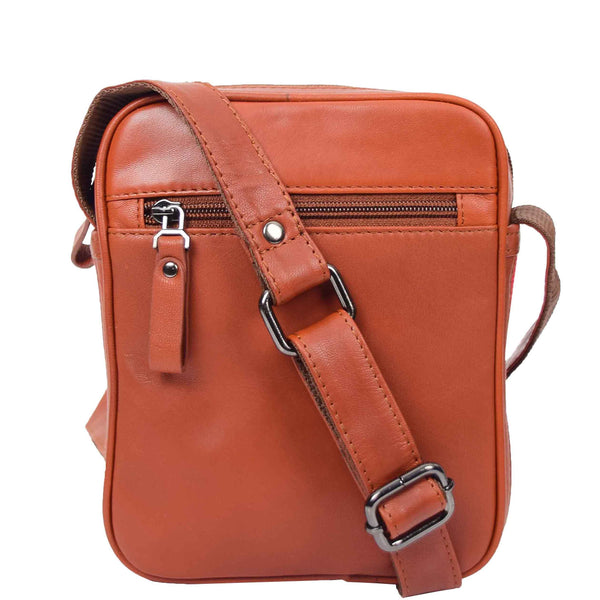 House Of Leather Mens Leather Cross Body Small Flight Bag Parkham Tan