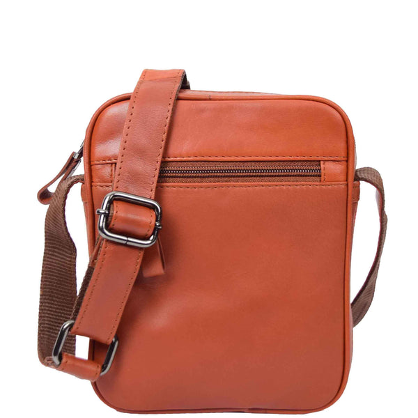 House Of Leather Mens Leather Cross Body Small Flight Bag Parkham Tan