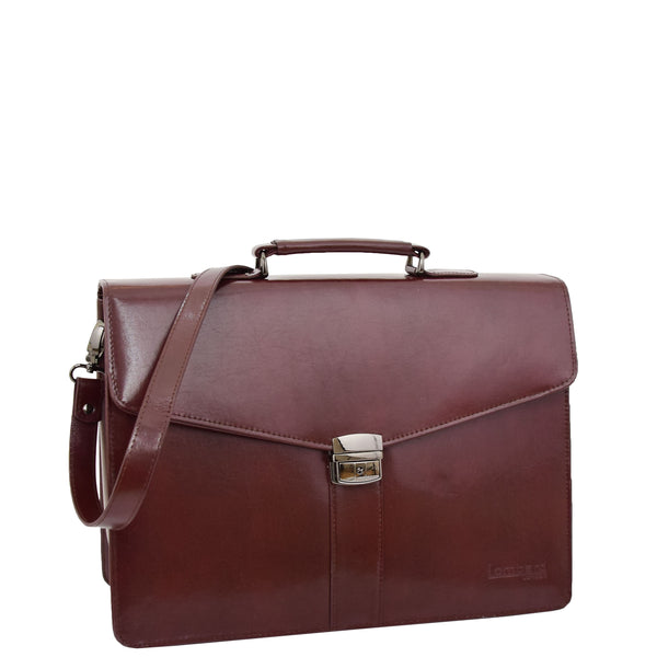 house of leather Mens Leather Flap Over Briefcase Dunkirk Brown house of leather Mens Leather Flap Over Briefcase Dunkirk Brown