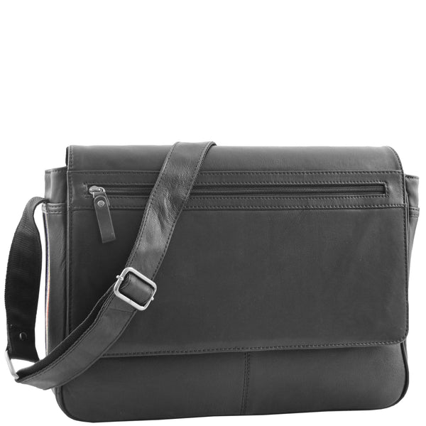 house of leather Mens Leather Flap Over Messenger Bag Cheriton Black house of leather Mens Leather Flap Over Messenger Bag Cheriton Black