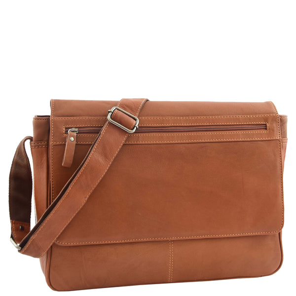 house of leather Mens Leather Flap Over Messenger Bag Cheriton Tan house of leather Mens Leather Flap Over Messenger Bag Cheriton Tan