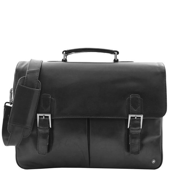 house of leather Mens Leather Messenger Briefcase HOL518 Black house of leather Mens Leather Messenger Briefcase HOL518 Black