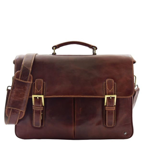house of leather Mens Leather Messenger Briefcase HOL518 Brown house of leather Mens Leather Messenger Briefcase HOL518 Brown