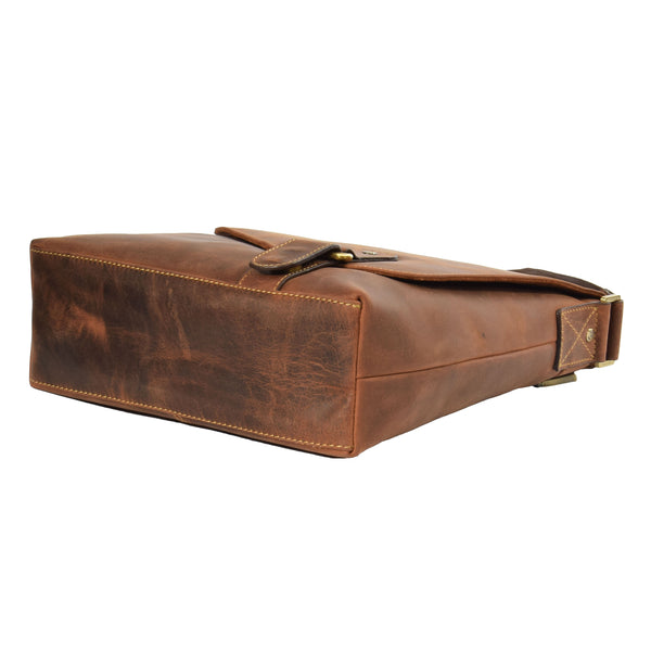 House Of Leather Mens Leather Organiser Cross Body Bag Bremen Tan