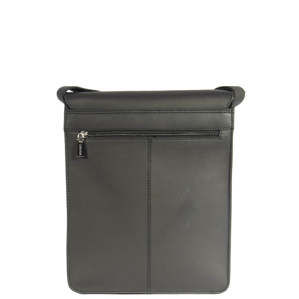 House Of Leather Mens Leather Satchel Cross Body Bag Angeles Black