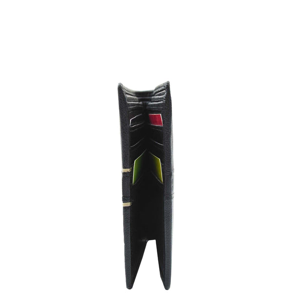 House Of Leather Mens Leather Slim Bifold Wallet HOL802 Black