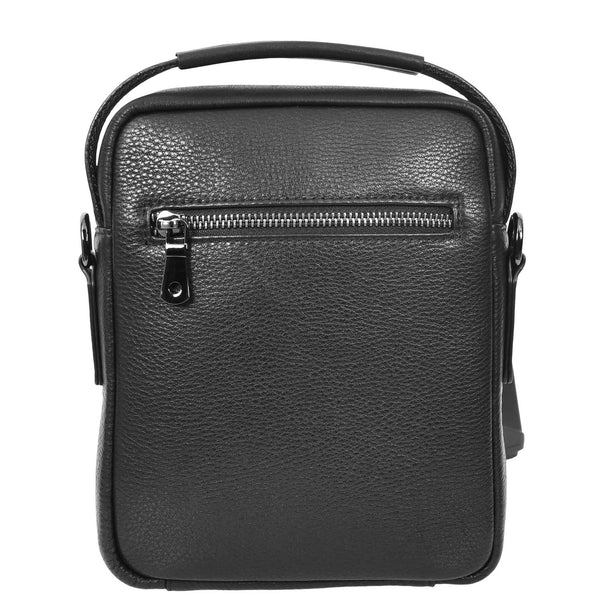 House Of Leather Mens Leather Small Cross Body Bag Lincoln Black