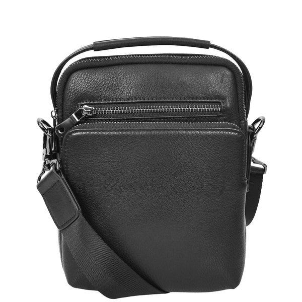 house of leather Mens Leather Small Cross Body Bag Lincoln Black house of leather Mens Leather Small Cross Body Bag Lincoln Black