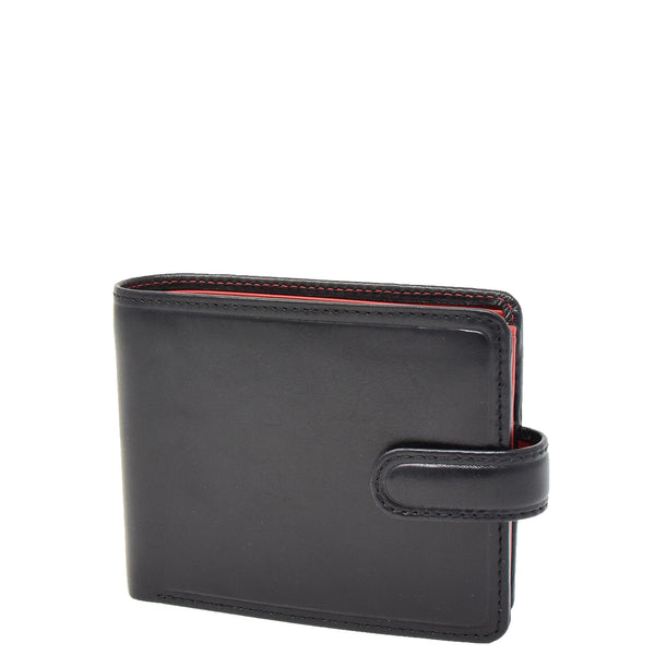 House Of Leather Mens Premium Leather Two Tone Wallet Hobart Black