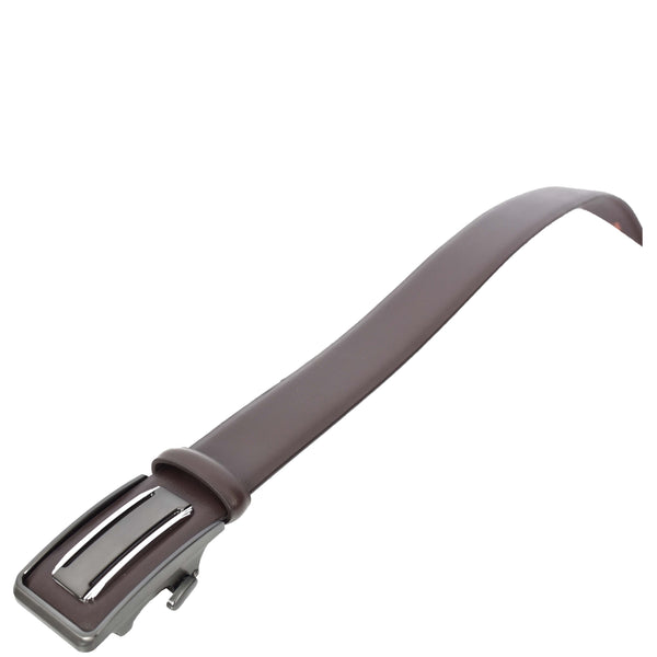 House Of Leather Mens Real Leather Adjustable Ratchet Automatic Casual Buckle Belt Luton Brown